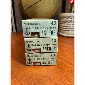 Vintage Anchor's Box of 12 Embroidery floss balls Color BEIGE 3109